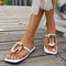 Luxury Women Flat Sandals Metal Decorate Fashion Slippers Summer Beach Slides Outdoor Female Flip F 6