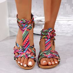 summer designer women random rome sandals, casual lightweight flats, stylish open toe beach shoes for women
