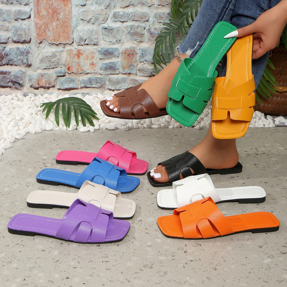 Trend Designer Women Slides, Luxury Summer Slippers, Outdoor Beach Flat Sandals, Stylish Women Shoes