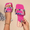 Casual Women Rhinestone Slippers Fairy Style Summer Home Sandals Flat Fashion Slides Versatile Desi 0