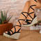 Summer Women Sandals Fashion Band Wedge Sandals Thick Heels Ankle LaceUp Party Wedding Shoes 6