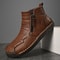 Handmade Mens Genuine Leather Shoes Luxury Ankle Boots Comfortable Slip On Winter Mid Cut Shoes 6