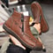 Handmade Mens Genuine Leather Shoes Luxury Ankle Boots Comfortable Slip On Winter Mid Cut Shoes 2