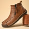 Handmade Mens Genuine Leather Shoes Luxury Ankle Boots Comfortable Slip On Winter Mid Cut Shoes 5