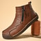 Handmade Mens Genuine Leather Shoes Luxury Ankle Boots Comfortable Slip On Winter Mid Cut Shoes 8