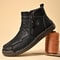 Handmade Mens Genuine Leather Shoes Luxury Ankle Boots Comfortable Slip On Winter Mid Cut Shoes 7