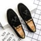 Frosted Leather Tassel Loafers High Quality Mens Slip On Shoes Comfortable Male Driving Flats Allma 5
