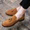 Frosted Leather Tassel Loafers High Quality Mens Slip On Shoes Comfortable Male Driving Flats Allma 2