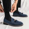 Designer Mens Moccasins, Fashion Brand Men's Suede Tassel Leather Slip-on Shoes, Retro Pointed Banquet Social Driving