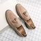 Designer Mens Moccasins, Fashion Brand Men's Suede Tassel Leather Slip-on Shoes, Retro Pointed Banquet Social Driving