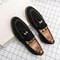 Designer Mens Moccasins, Fashion Brand Men's Suede Tassel Leather Slip-on Shoes, Retro Pointed Banquet Social Driving