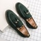 Designer Mens Moccasins, Fashion Brand Men's Suede Tassel Leather Slip-on Shoes, Retro Pointed Banquet Social Driving