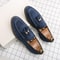 Designer Mens Moccasins, Fashion Brand Men's Suede Tassel Leather Slip-on Shoes, Retro Pointed Banquet Social Driving