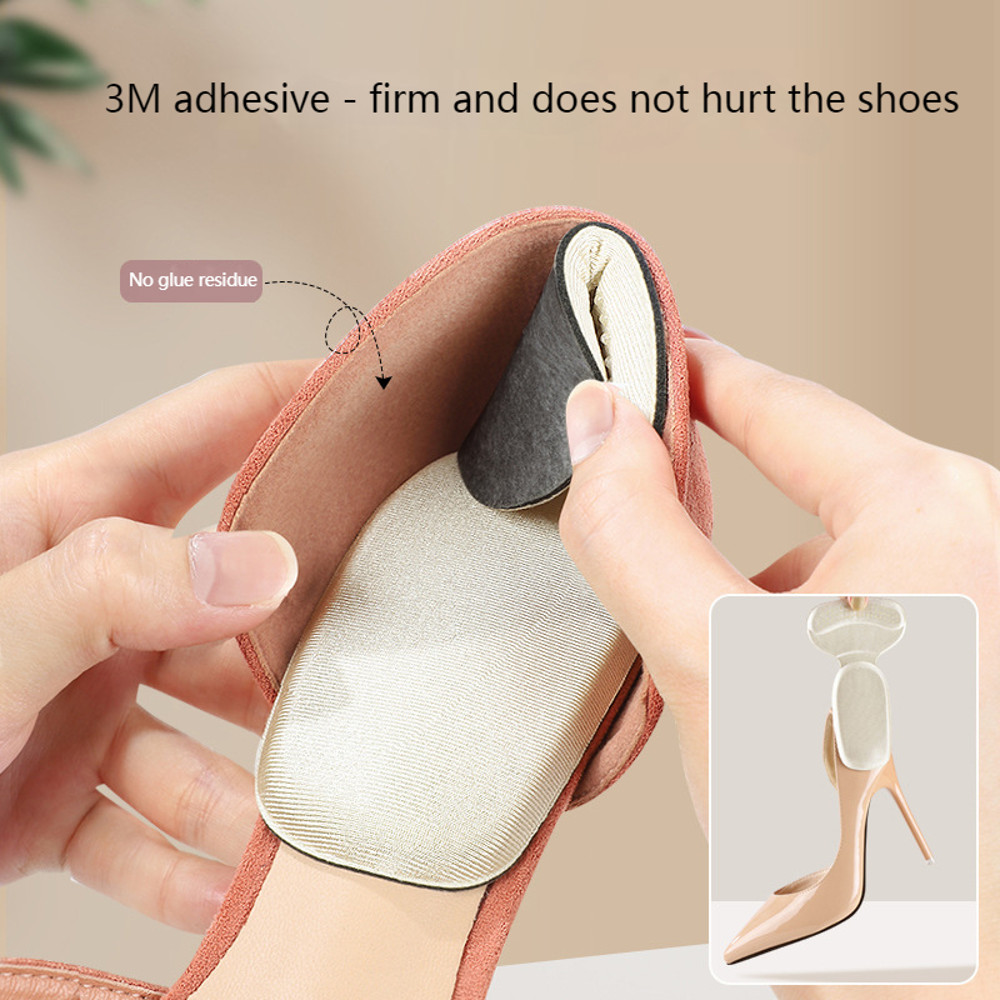 Heel Protector T Shape Sponge Shoe Cushion, High Heel Inserts, Heel Pads, Shoe Adjuster for Women, Comfortable Insoles