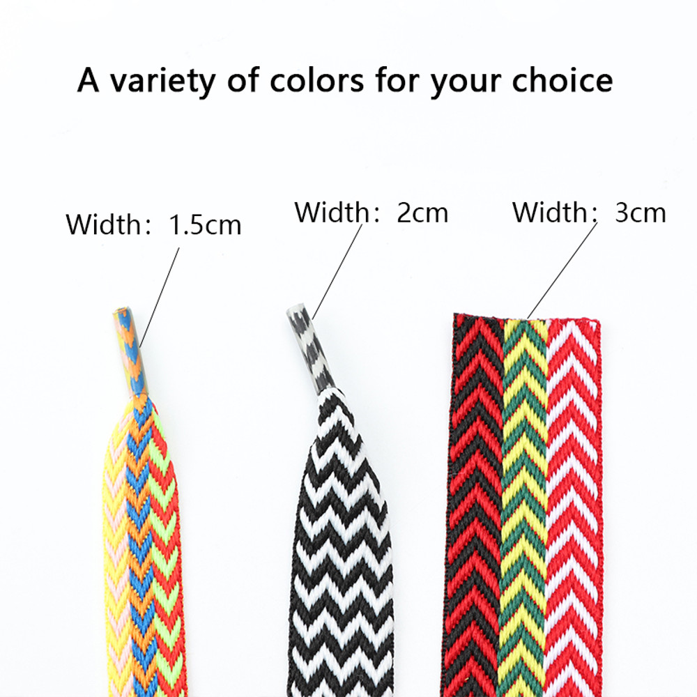 Luxury Wavy Bread Shoe Laces Flat Shoelaces For Sneakers Trend Rope Strings For Stylish Shoes 3