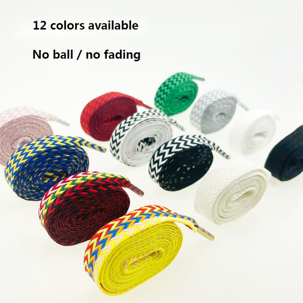 Luxury Wavy Bread Shoe Laces Flat Shoelaces For Sneakers Trend Rope Strings For Stylish Shoes 4