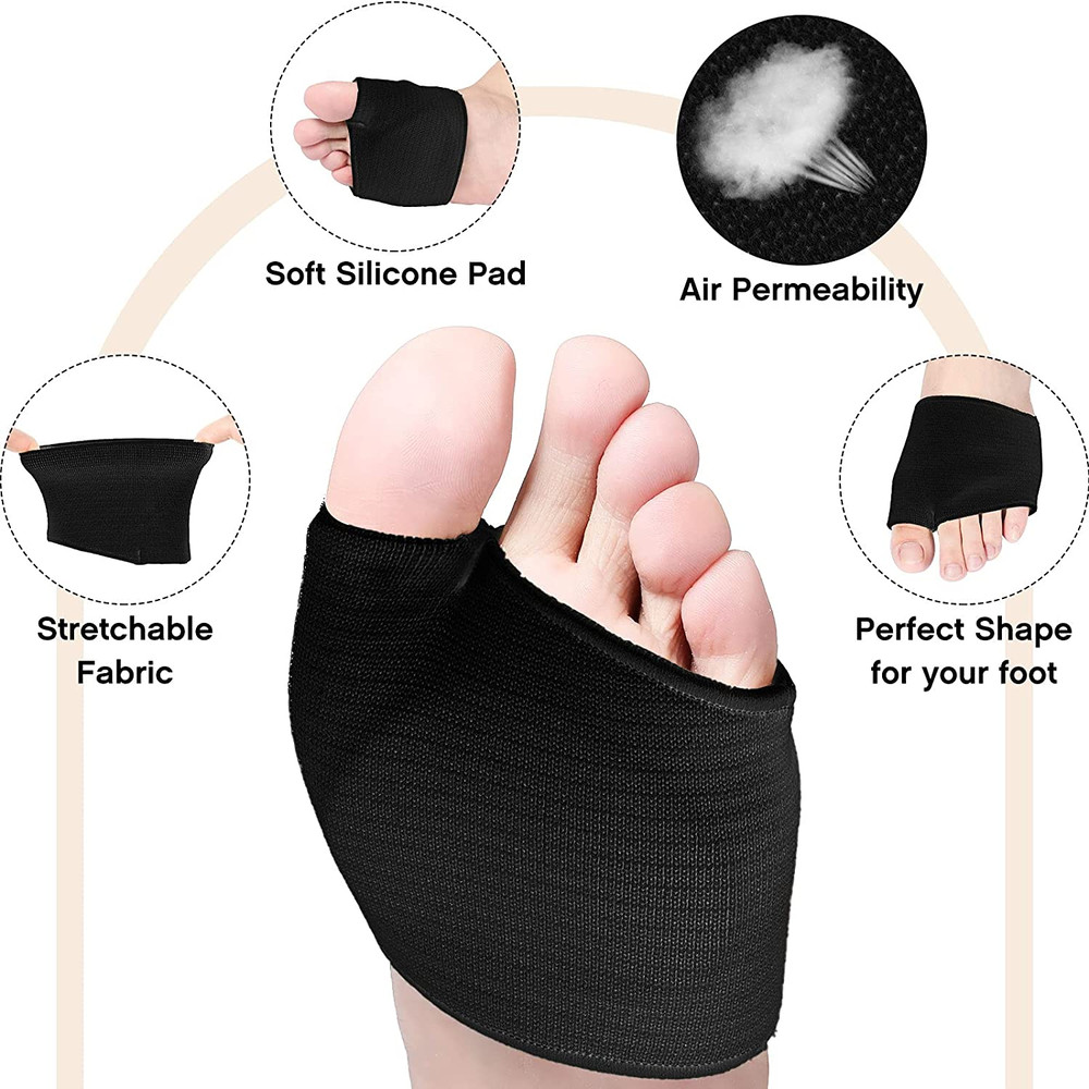 Soft Gel Forefoot Pads For Ball Of Foot Pain Relief Metatarsal Cushion For Women And Men Half Sock  3