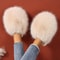 Korean Style Faux Fur Slippers For Women Pure Color Warm House Shoes Indoor Outdoor Flat Non Slip C 7