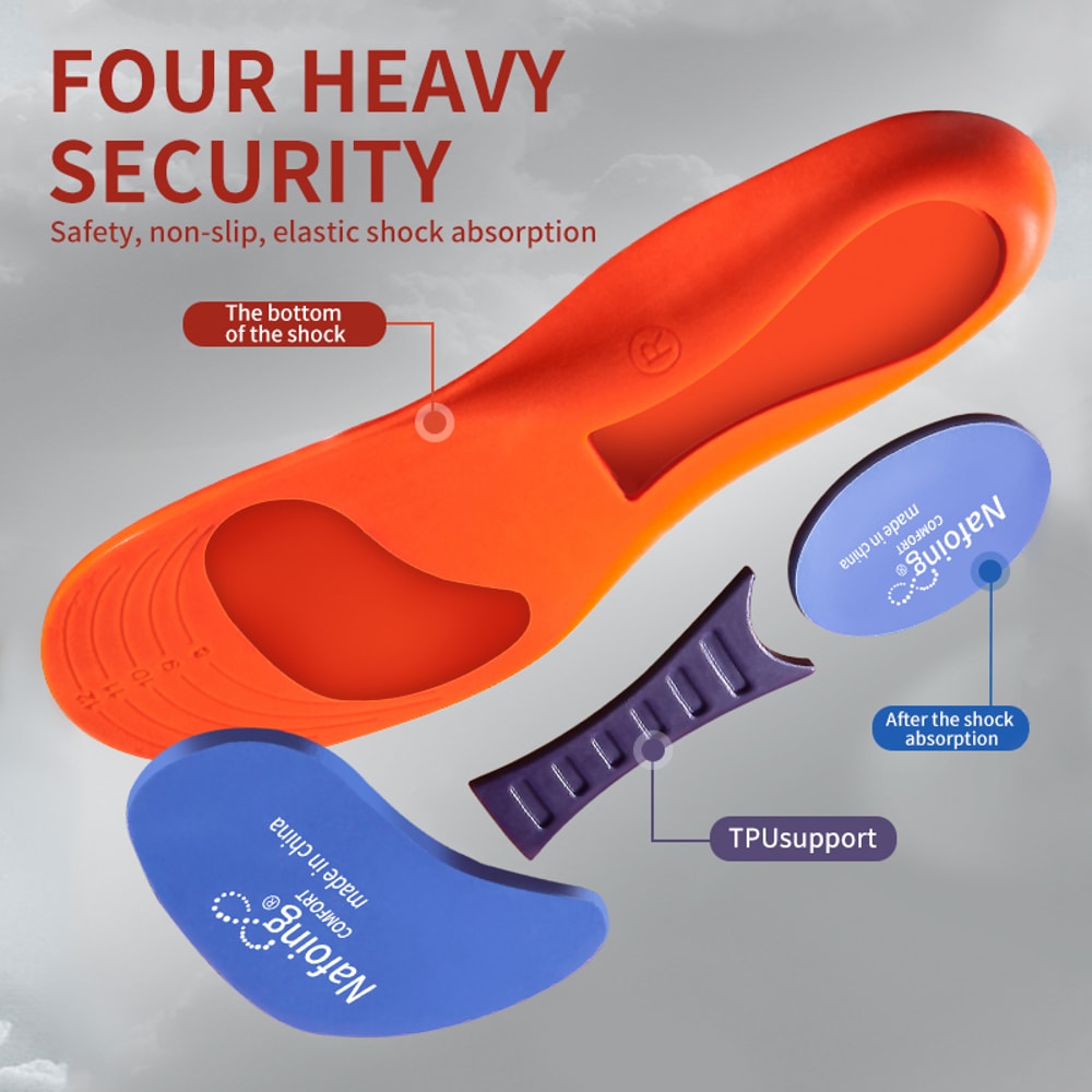 Orthopedic Insoles for Running Shoes, Sports Elasticity Sole Support, Breathable Cushion Insoles for Comfort and Shock