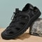 Men's Summer Leather Toe Cap Sandals, Outdoor Sports Tide Style, Handmade Hollow Mesh Beach Shoes