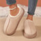 Womens Warm Cashmere Slippers Thick Sole Cozy Half Mop Shoes Soft Uggs Style Winter Footwear 7