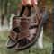 Comfortable Mens Leather Sandals, Soft Thick Sole, Non Slip Summer Outdoor Beach Shoes