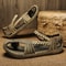 Mens Summer Straw Sandals, Comfortable Flat Casual Flip-flop Shoes, Wear-resistant Outdoor Beach Shoes
