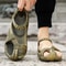 Mens Summer Straw Sandals, Comfortable Flat Casual Flip-flop Shoes, Wear-resistant Outdoor Beach Shoes