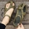 Mens Summer Straw Sandals, Comfortable Flat Casual Flip-flop Shoes, Wear-resistant Outdoor Beach Shoes