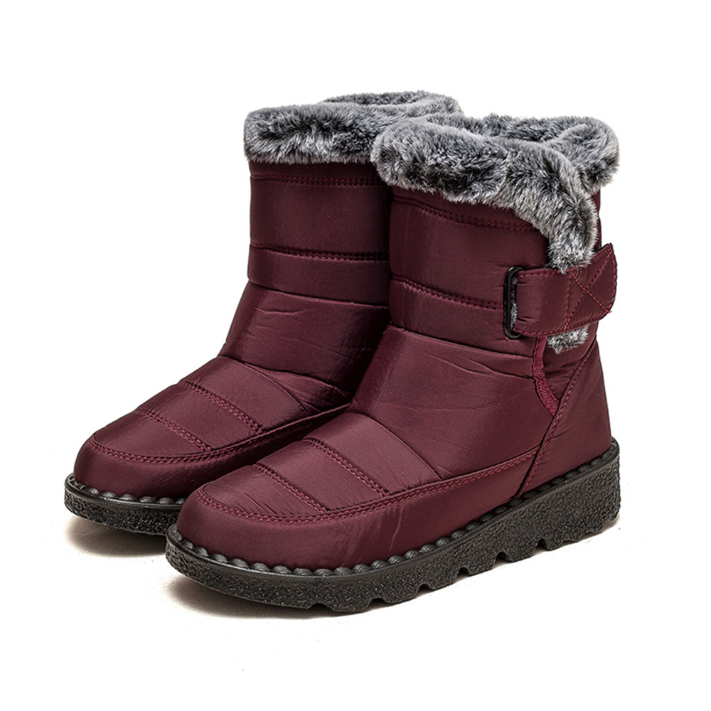 Womens Snow Boots Soft Ankle Platform Shoes Waterproof Winter Boots Solid Women Shoes 4