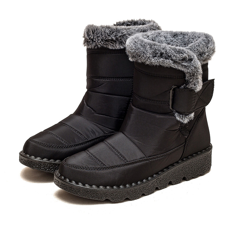 Womens Snow Boots Soft Ankle Platform Shoes Waterproof Winter Boots Solid Women Shoes 5