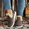 Womens Snow Boots Slip On Shoes Plush Winter Footwear Ankle Boots Platform Plus Size Shoes 5