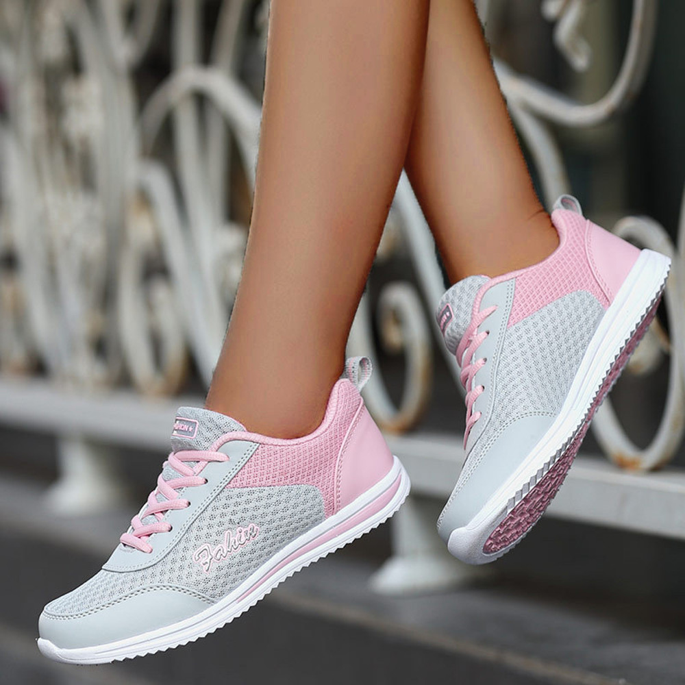 Fashion Womens Sneakers Lightweight Mesh Shoes Comfortable Lace Up Tenis Stylish Summer Designer Sn 2
