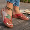 Womens Wedge Sandals Summer Huaraches Retro Ladies Slide Shoes Casual Female Footwear 3