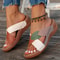 Womens Wedge Sandals Summer Huaraches Retro Ladies Slide Shoes Casual Female Footwear 4