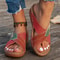 Womens Wedge Sandals Summer Huaraches Retro Ladies Slide Shoes Casual Female Footwear 6
