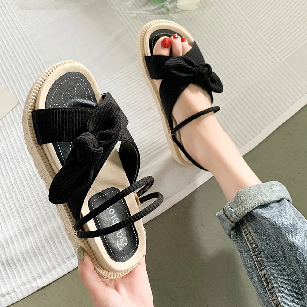 Summer Fairy Style Sandal For Women Fashion Student Platform Flats Roman Lady Cute Slippers 1