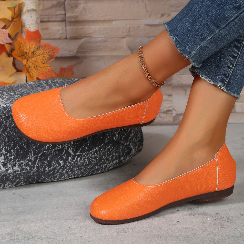 Soft Soled Round Toe Bean Shoes Comfortable Flat Sole Women Shoes Large Size Casual Single Shoes Fo 6