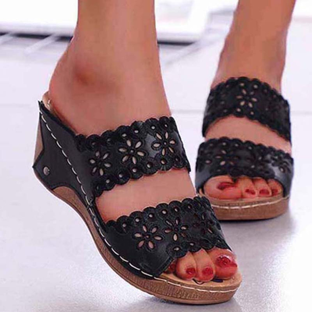 Platform Shoes Woman Summer Sandals Shoes Women Slip On Walking Shoes Wedge Womens Sandals Retro Wo 1