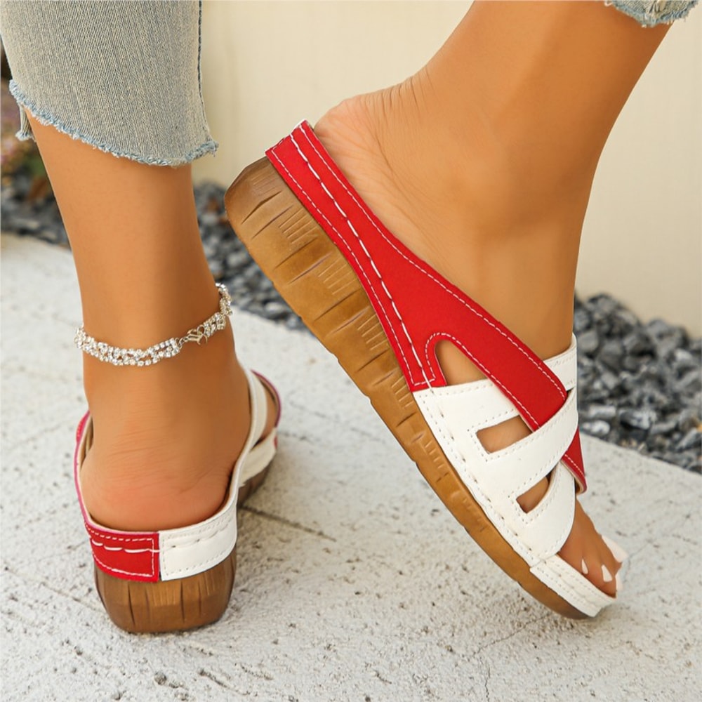 Ladies Elegant Summer Sandals Breathable Wedge Shoes Comfortable Female Slides 6