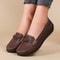 Women Leather Moccasins Shoes Round Toe Flats Slip On Black Casual Shoes 0