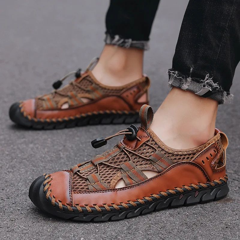 Summer Mens Sandals Hot Sale Outdoor Nonslip Shoes Handmade Leather Men Sneakers Fashion Footwear 1