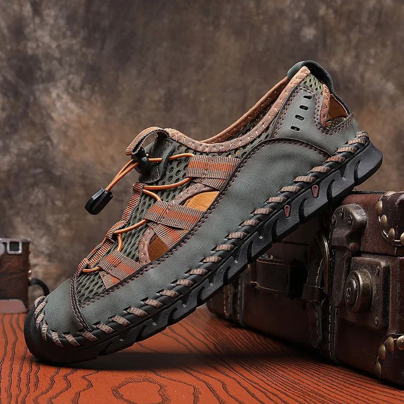 Summer Mens Sandals Hot Sale Outdoor Nonslip Shoes Handmade Leather Men Sneakers Fashion Footwear 5