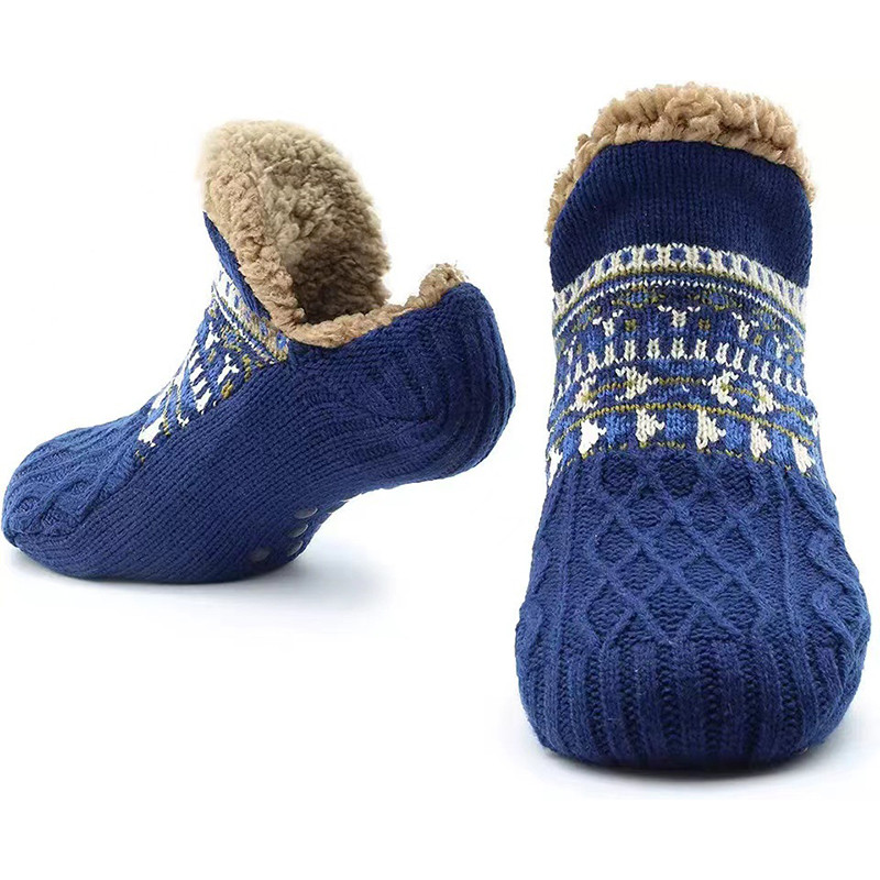 Non Slip Winter Floor Socks Super Warm Velvet Boot Slippers Unisex Snow Sleep Socks For Home Wear 8