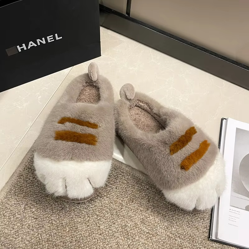 Womens Adorable Kitty Claw Slippers Warm Furry Mules NonSlip Fluffy Slides Cat Outdoor Fashion Home 2