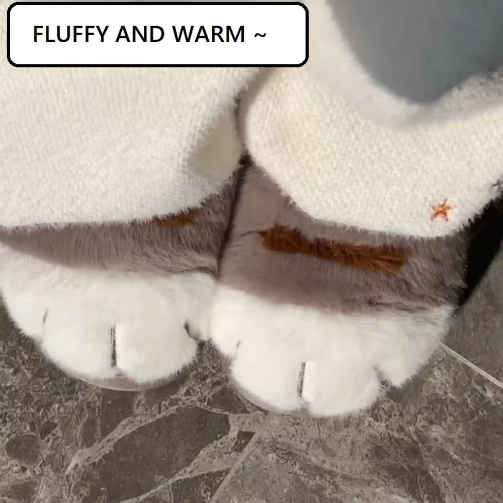 Womens Adorable Kitty Claw Slippers Warm Furry Mules NonSlip Fluffy Slides Cat Outdoor Fashion Home 5