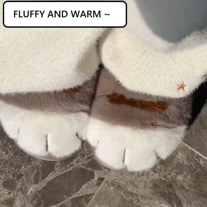 Womens Adorable Kitty Claw Slippers Warm Furry Mules NonSlip Fluffy Slides Cat Outdoor Fashion Home 5