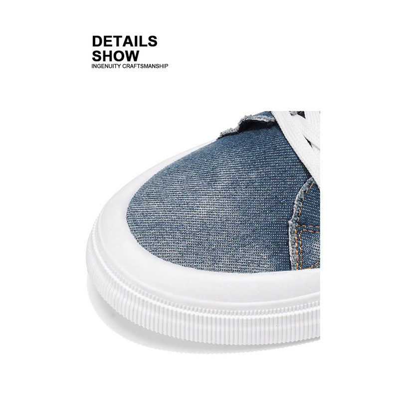 Mens Fashion Denim Sneakers New Streetwear Shoes Canvas Trainers HipHop Tied Up Runway Boy Sneakers 2