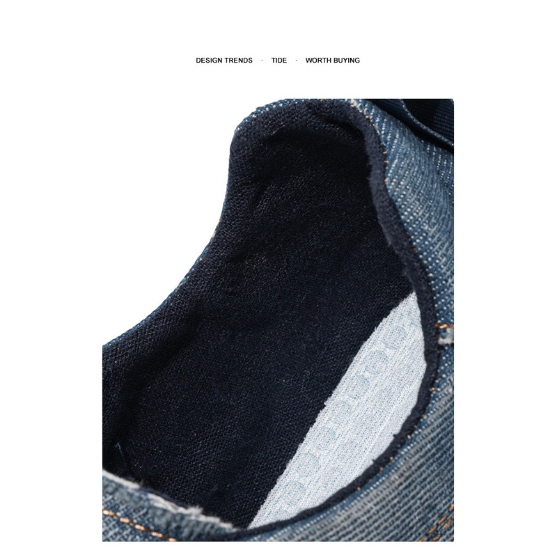 Mens Fashion Denim Sneakers New Streetwear Shoes Canvas Trainers HipHop Tied Up Runway Boy Sneakers 3