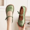 Green Mary Jane Flats For Women Wide Toe Shoes Soft Loafers Split Leather Moccasins For Moms Nurses 1